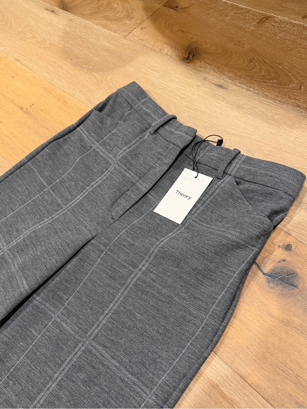 THEORY Terena Grey Multi Reagan Knit Wide Leg Trousers Women’s Size 8 NWT - Picture 3 of 13